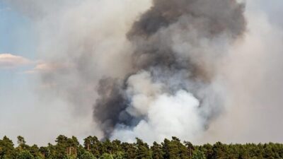 Gelibolu’da orman dışı alanda başlayıp ormana sıçrayan yangına, havadan ve