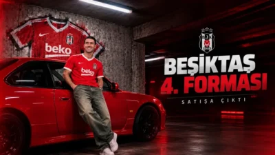 Beşiktaş'ın kırmızı ağırlıklı yeni 4. forması, Kartal Yuvası mağazalarında taraftarların