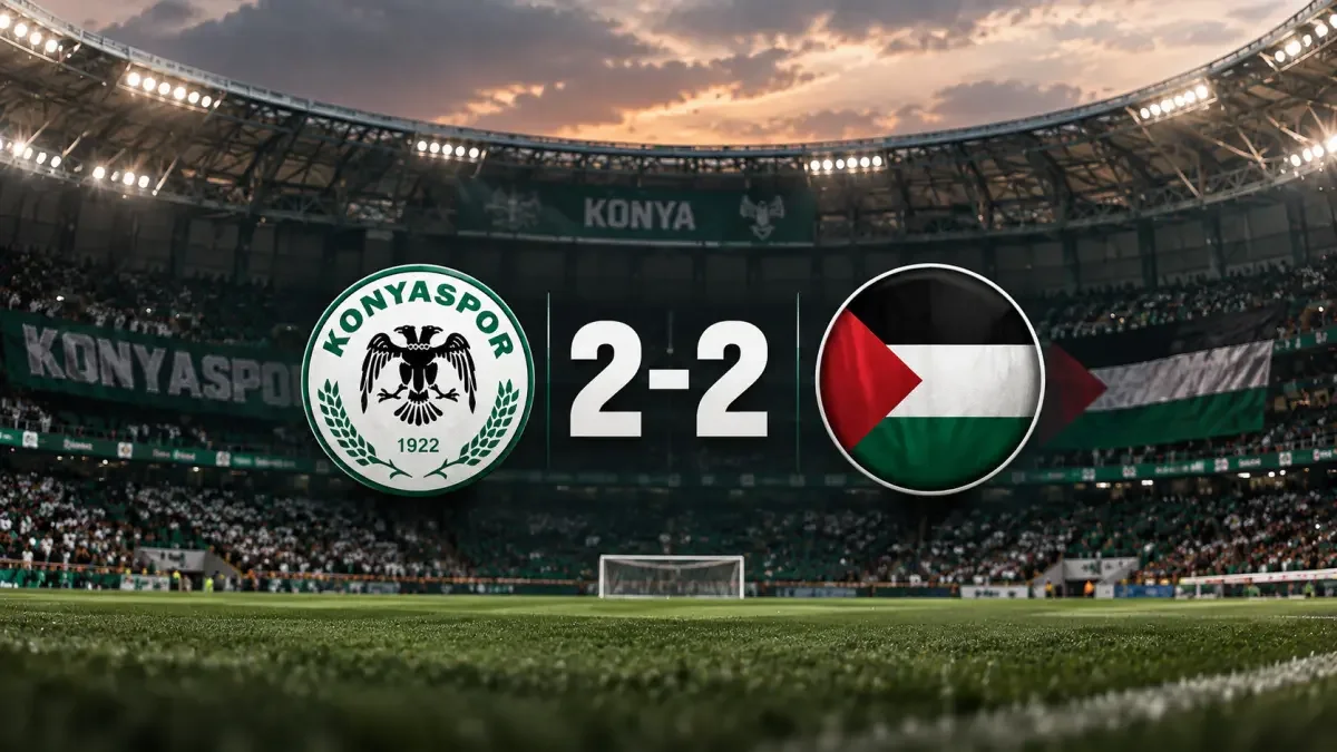 Konyaspor ve Filistin Milli Takımı, Konya'da düzenlenen dostluk maçında 2-2
